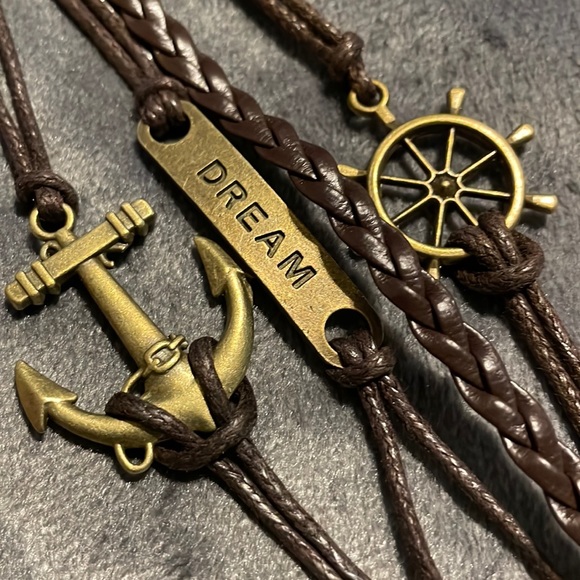 Seafarer Nautical Unisex Navy Sailor Bracelet Helm Anchor Inspirational Bracelet - Picture 4 of 6